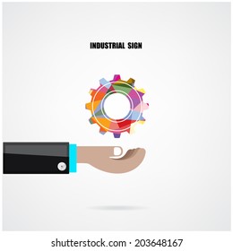 Geometric Gears Infographics Number Options Banner background. Vector illustration 