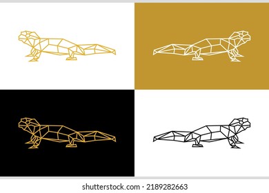 Geometric Gecko Logo Icon Vector