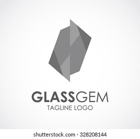 Geometric gem glass abstract vector and logo design or template polygon business icon of corporate identity symbol concept
