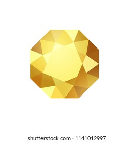 geometric gem icon cartoon style vector illustration
