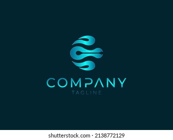 Geometric Geometry Letter Mark E Initial Symbol Logo Design Template Futuristic Technology Techno Company