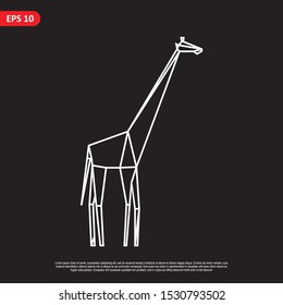 Geometric Giraffe design vector set, combined red and little bit orange color in black background. change able color and work well in both dark and light background.
