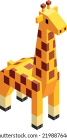 Geometric giraffe. Low poly animal. Isometric icon