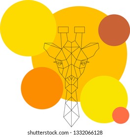 
geometric giraffe on bright background made in vector