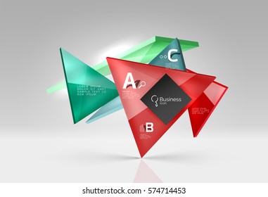 Geometric glass triangles abstract background. Vector template background for workflow layout, diagram, number options or web design