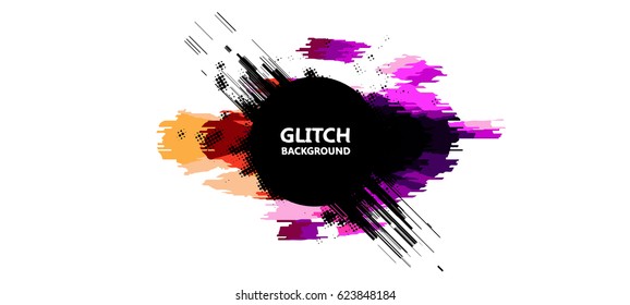 Geometric glitch abstract vector background. Modern chaos illustration.