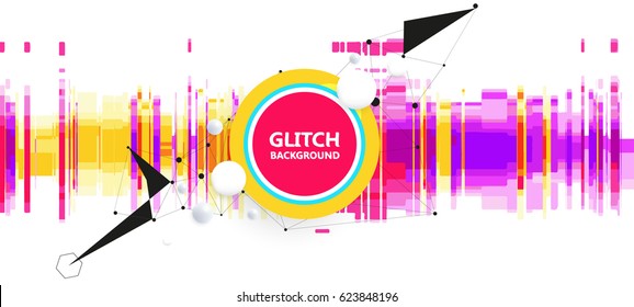 Geometric glitch abstract vector background. Modern chaos illustration.