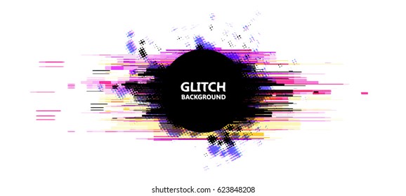 Geometric glitch abstract vector background. Modern chaos illustration.