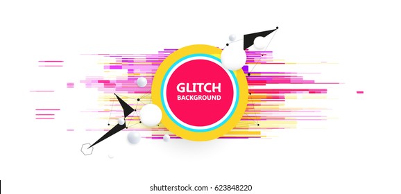 Geometric glitch abstract vector background. Modern chaos illustration.