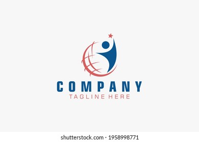 Geometric globe logo design template Earth logo Globe.