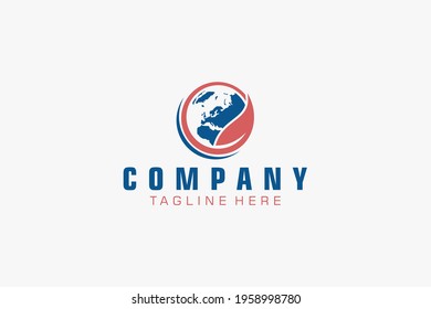 Geometric globe logo design template Earth logo Globe.