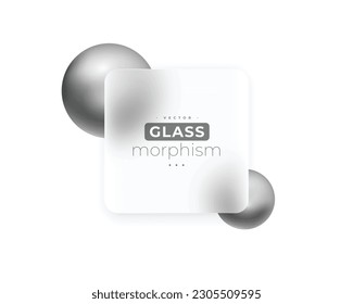 geometric glossy glass morphism background for UI app element vector 