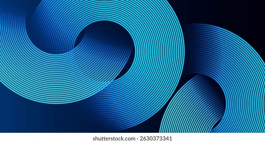 Geometric glowing circle shapes lines- abstract dark blue gradient background vector illustration eps10. High quality degital graphic. Futuristic templates, artwork, backdrop, banner, poster.