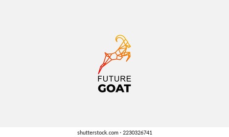 Geometric Goat blockchain vector icon logo design template