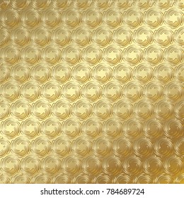 Geometric gold background with asian abstract ornament in modern style. Illustration for the design, printing, presentation, greeting card, invitation card.