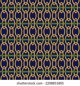 Geometric Gold Chains Seamless Pattern