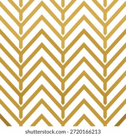 Geometric Gold Chevron Pattern on White Background Keywords: chevron, pattern, gold, geometric, abstract, background, design, seamless, texture, modern, art, stripe, line, repeat, graphic
