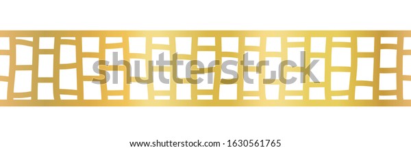 Geometric gold\
foil seamless vector border. Golden metallic abstract pattern. Hand\
drawn horizontal repeat tile for elegant decorations, banners,\
cards, party invitations, divider,\
footer