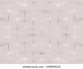 Geometric gold glitter brick grid seamless pattern.