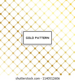 Geometric gold glittering pattern on white background.