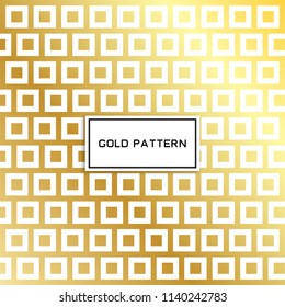 Geometric gold glittering seamless pattern on white background.