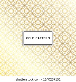 Geometric gold glittering seamless pattern on white background.