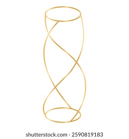 Geometric Gold Line Crystal Forms. Geometric Wireframe