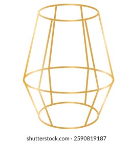 Geometric Gold Line Crystal Forms. Geometric Wireframe