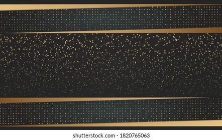 Geometric gold lines and dots luxury abstract background. Vector eps10.