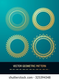 Geometrisches goldenes Mandalaelement aus Vektorgrafik. Vintage dekorative Elemente. Islam, arabische, indische Motive, Stammesmotive.