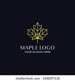 Geometric gold maple leaf logo design