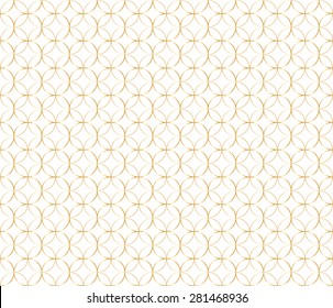 Geometric gold pattern background of circles. Vector