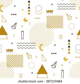 Geometric gold pattern for fashion and wallpaper. Memphis style for fashion. - Shutterstock ID 387219484