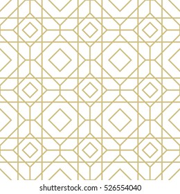 Geometric Gold Pattern. Seamless Vector Pattern