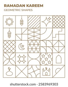 Geometric gold ramadan islamic border 