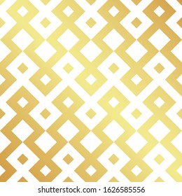 Geometric gold seamless pattern on white background. Minimal art. Vector template.