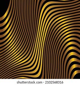Geometric gold  seamless pattern on black background.