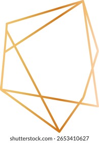 Geometric gold shapes with intersecting lines create an abstract polygonal design, offering a modern and elegant decorative element perfect for various artistic applications