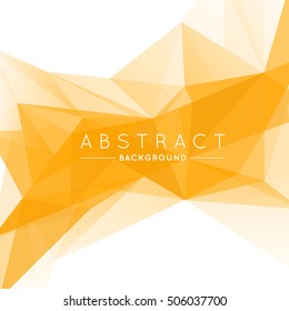 Geometric Gold and White Abstract Vector Background for Use in Design. Modern Polygon Texture with Text.