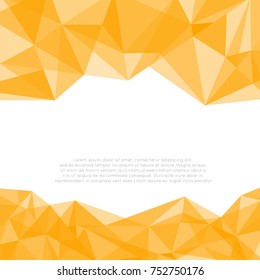 Geometric Gold and White Abstract Vector Background for Use in Design. Modern Polygon Texture with Text.