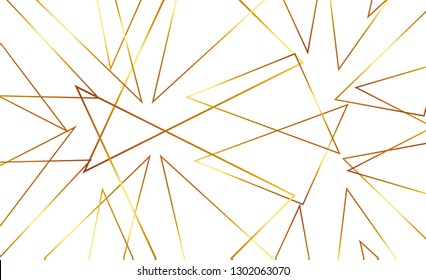 Geometric Golden background with triangles. Gold, Glitter, Modern Vector illustration