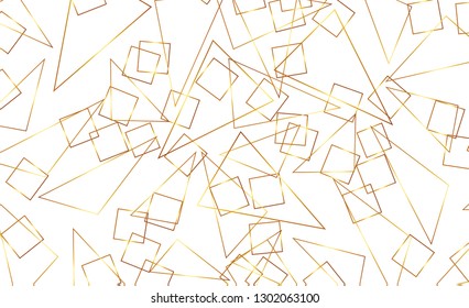 Geometric Golden background with triangles and squares. Gold, Glitter, Modern Vector illustration