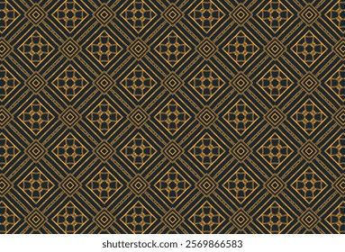 Geometric golden color diamond shapes decor pattern