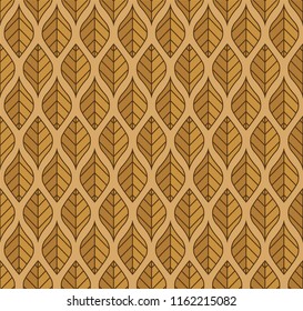 Geometric golden floral vector seamless pattern. Abstract vector texture. Art Deco Leaves background.