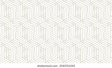 Fondo de patrón de línea dorada geométrica