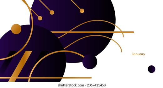 Geometric Golden Lines With Futuristic Motifs, Luxury 3d Style Background, Stage Design Vector Illustration. Floral Motives. For Items, Banners, Packaging, Flyers.