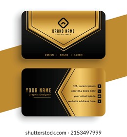 geometric golden luxury vip business card template design