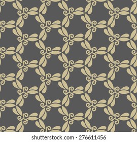 Geometric golden ornament. Seamless vector background. Abstract texture for wallpapers. Repeating geometric elements