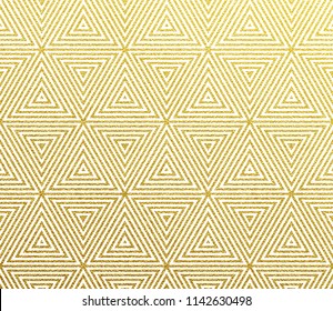 geometric golden pattern background with abstract gold triangle lines and glittery foil texture
