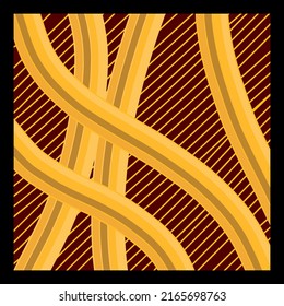 Diseño de patrón oro geométrico Ideal para pañuelo de seda, pañuelo, bandana, desgaste de cuello, chal, hijab, tela, papel tapiz, alfombra, manta, cerámica o azulejos. Material gráfico para la impresión de moda. Vector